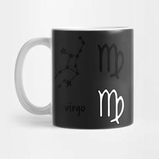 Virgo Star Sign Symbol and Constellation Sticker Pack Mug